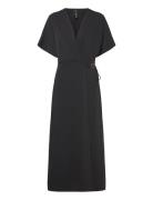 Mango Wrap Dress With Hoop Detail Svart