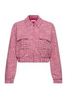 Mango Houndstooth Tweed Jacket Rosa