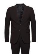 Lindbergh Plain Mens Suit - Normal Length Svart