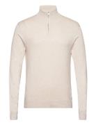 Lindbergh Half Zip Mélange Knit Beige