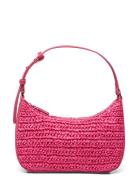 Mango Natural Fibre Shoulder Bag Rosa