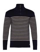 Armor Lux Sweater Zip-Up Collar Héritage Marinblå