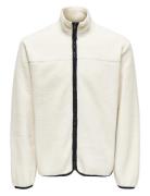 ONLY & SONS Onsemilio Reg Fullzip Highneck Swt Vd Vit