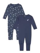 Name It Nbmnightsuit 2P Zip Ff Dark Space Noos Marinblå