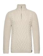 Superdry Jacob Cable Knit Half Zip Kräm