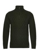 Superdry Jacob Cable Knit Half Zip Grön