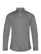 Lindbergh Yarn Dyed Oxford Superflex Shirt L/ Grå