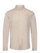 Lindbergh Yarn Dyed Oxford Superflex Shirt L/ Beige