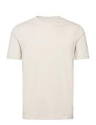 Lindbergh Mens Stretch Crew Neck Tee S/S Kräm