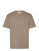 Lindbergh O-Neck Tee Over S/S Beige