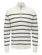 ONLY & SONS Onsphil Reg 12 Struc Half Zip Knit Noos Vit