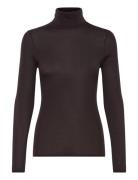 Malina Quinn Thin Turtleneck Wool Top Brun