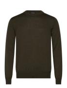 J. Lindeberg Keane Merino Crew Neck Sweater Khaki Green