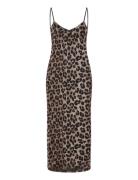 Mango Leopard Midi Dress Brun