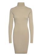 Calvin Klein Jeans Woven Label Tight Sweater Dress Beige