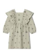 Garbo&Friends Prune Green Seersucker Ls Dress Baby Grön