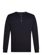 Tommy Hilfiger Slub Henley Ls Tee Svart