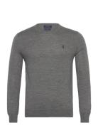 Polo Ralph Lauren Slim Fit Washable Wool Crewneck Sweater Grå