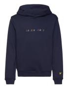 Lyle & Scott Multi Coloured Embroidery Hoodie Marinblå