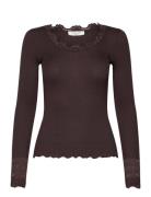 Rosemunde Silk T-Shirt W/ Lace Brun