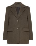 Selected Femme Slfsasja Wool Blazer B Khaki Green