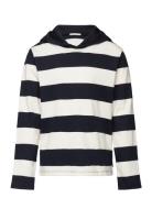 Tom Tailor Striped Hooded Longsleeve Marinblå