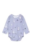 Gugguu Baby Print Bodysuit Blå