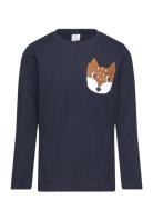 Lindex Top Ls Fox Pocket Marinblå