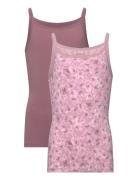 Name It Nkfstrap Top 2P Mauve Flower Noos Rosa