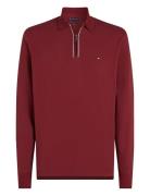 Tommy Hilfiger Ls Zip Rwb Detail Reg Polo Burgundy