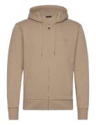 GANT Reg Tonal Shield Full Zip Hoodie Beige