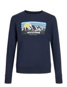 Jack & J S Jjpeak Sweat Crew Neck Jnr Marinblå