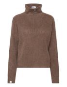 Once Untold Florie Brushed Zip Knit Brun