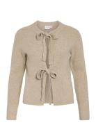 Vila Vifloey L/S O-Neck Short Tie Cardigan/Ka Beige