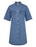 Vila Vimaya 2/4 Denim Dress Blå