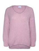 Noella Fora Knit V-Neck Sweater Rosa