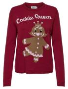 ONLY Onlxmas Gingerbread Ls O-Neck Box Knt Röd