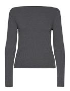 Mango Long-Sleeved Knitted T-Shirt Grå