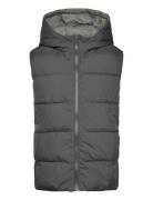 Mango Quilted Gilet With Hood Grå