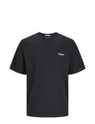 Jack & J S Jormykonos Geo Back Tee Ss Crew Neck Ln Svart