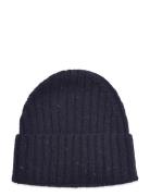 Les Deux Wells Fleck Rib Beanie Marinblå