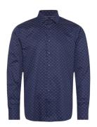 Michael Kors Mk Diamond Print Slim Shirt Marinblå