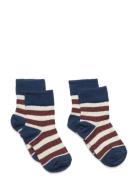 FUB 2-Pack Classic Striped Socks Marinblå