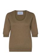 Minus Mspam Scoop Neck Knit T-Shirt Khaki Green