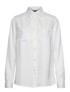 Lexington Clothing Candice Embroidered Satin Blouse Vit