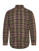 Polo Ralph Lauren Custom Fit Plaid Brushed Flannel Shirt Grön