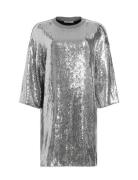 AllSaints Opal Logo Dress Silver