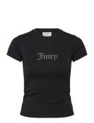 Juicy Couture Dot Ruched Tee Svart