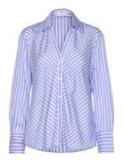 Mango Striped Flowy Shirt Blå