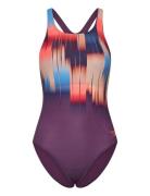 Speedo Womens Digital Printed Medalist Lila